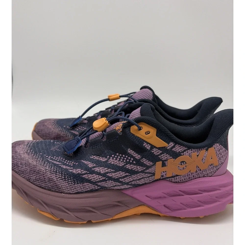 Hoka Kids 6M / Women’s 7.5 / EU 39.5 Purple Blue Orange Elastic Laces